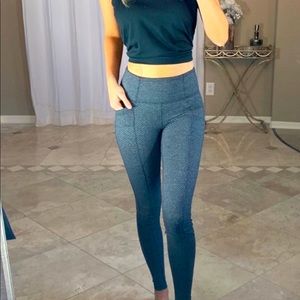 Athleta Mercer Herringbone Navy Leggings - Medium